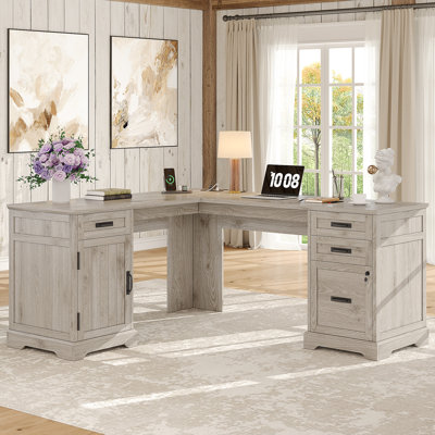 Bureau en L 67 po Farmhouse