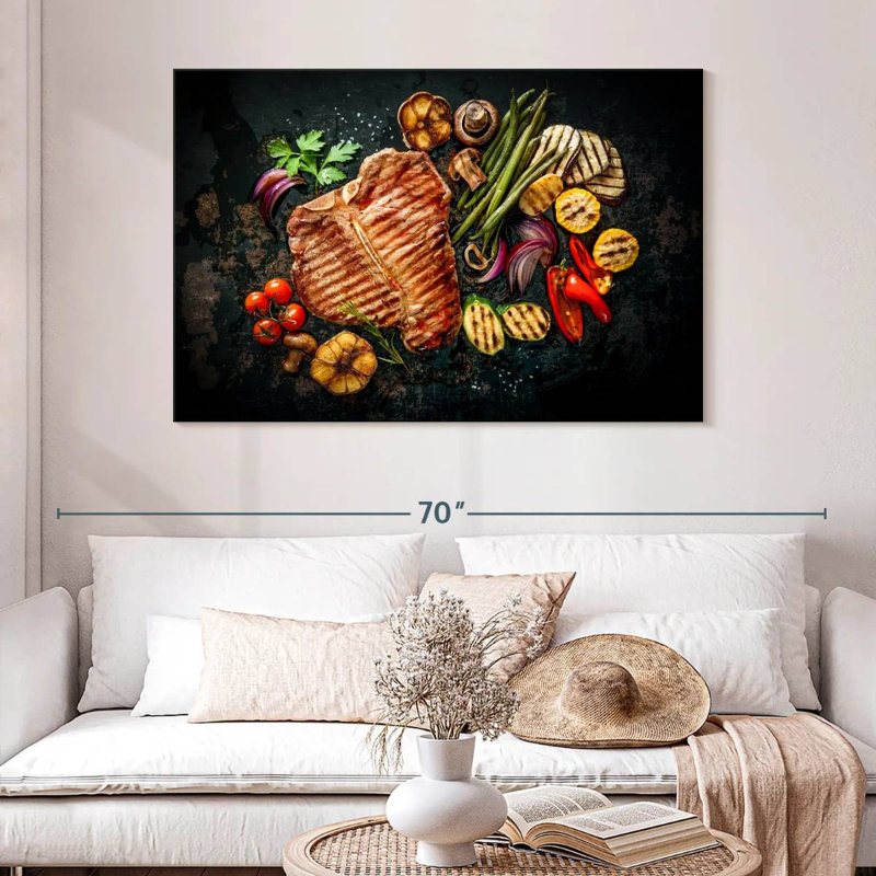 Yarlin Steak With Vegetables, 32" H x 48" W