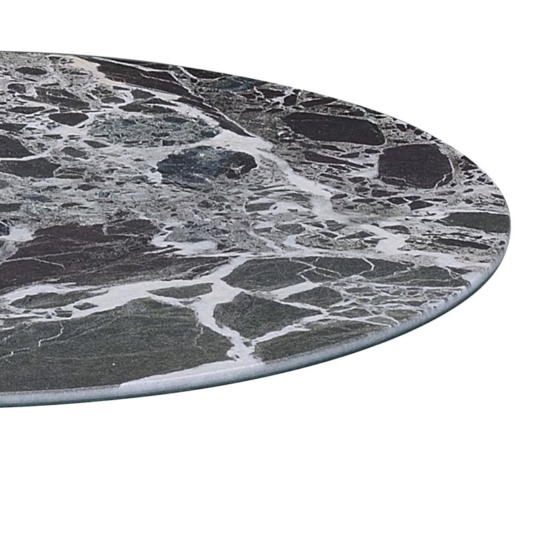 Table de bout compacte de 17,5 po avec couvercle texturé en marbre noir et structure en acier à impression 3D