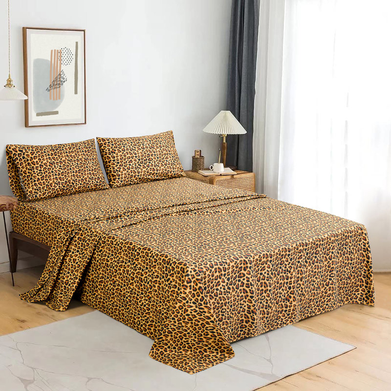 Ensemble de draps 100% coton Marilee, Ensemble de draps pour taille de lit très grand a, Brun