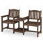Chaise Adirondack d'extérieur en PEHD avec table double épaisseur-1959928273