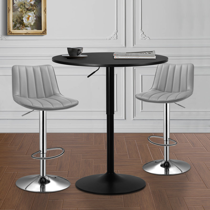 Laylan 2 - Person Pedestal Dining Set, Black, Red