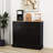Black Kitchen Trash Can Cabinet - , Two Compartments, Space Saving Coated Drawers, Ample Storage Space, Build