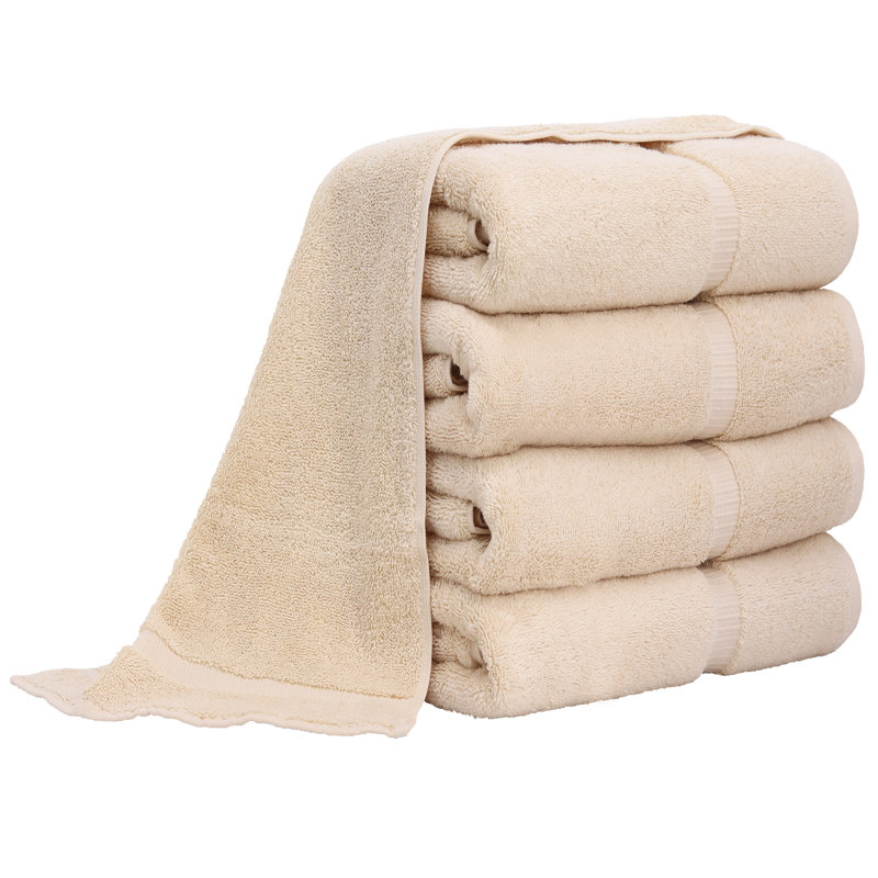 Ensemble de 4 serviettes de bain 100% coton, Beige