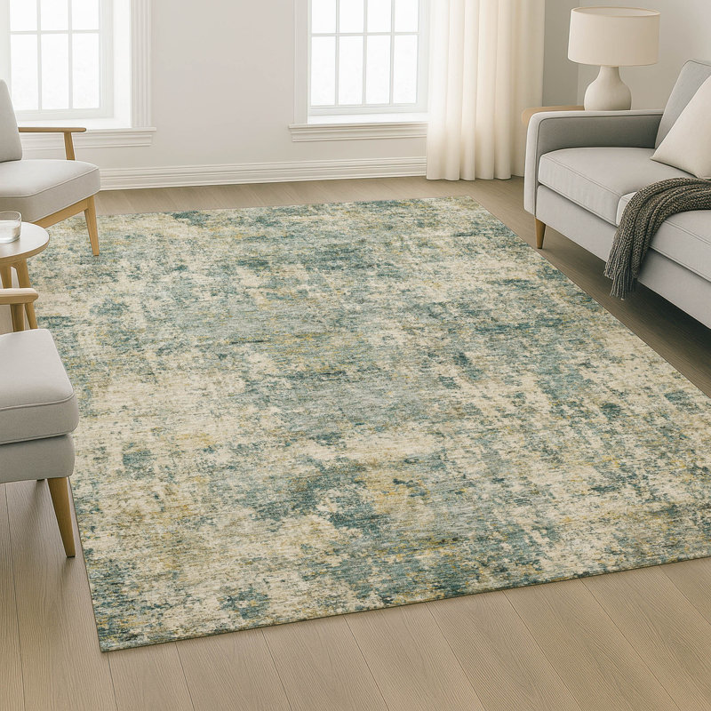 Premium Machine Washable Mayfield AMF2061 Abstract Rug, 8' x 10', Aloe