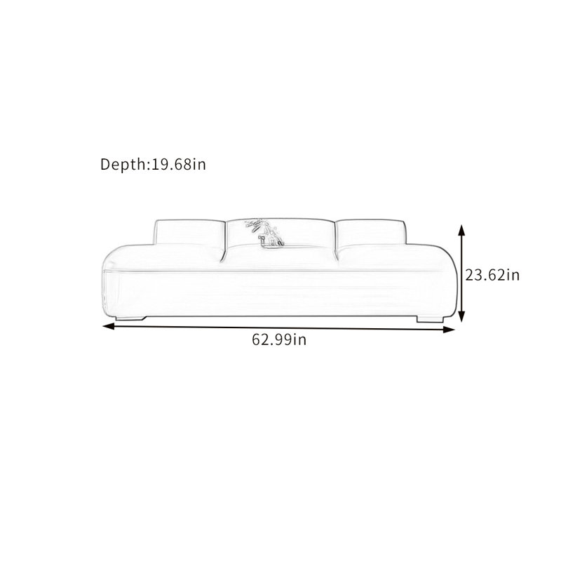 Banc rembourré en cuir Puzio, H 23,62 po x l 62,99 po x P 19,68 po