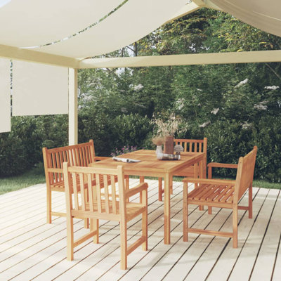 Mardel 4 - Person Teak Patio Dining Set with Rectangular Table