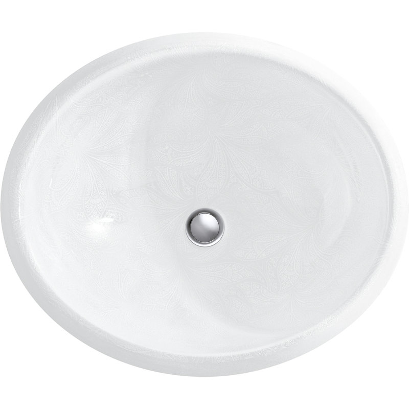 KOHLER Sartorial Paisley Caxton, ARTIST EDITIONS Oval Undermount Bathroom Sink, French Paisley