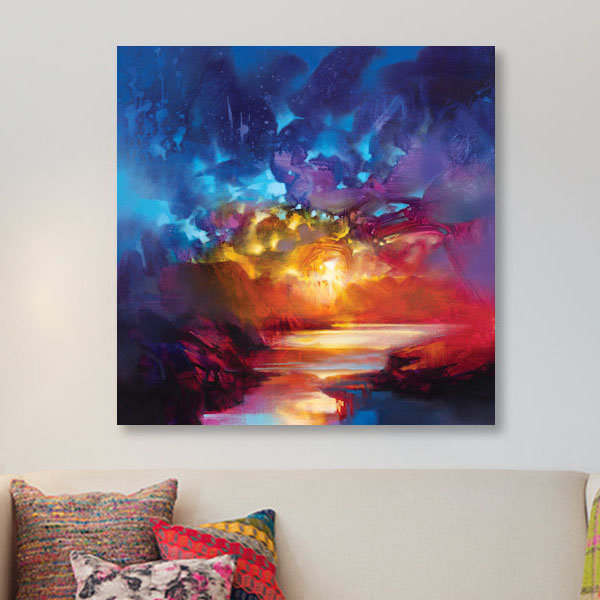 «Liquid Light I», reproduction sur toile, H 12 po x l 12 po x P 1,5 po, Pas de tapis, Toile tendue