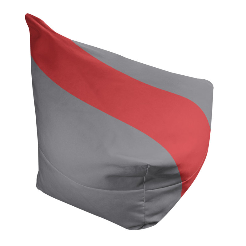 Classic Bean Bag, 30" H x 27" W x 27" D, Flat Grey/Strawberry Red