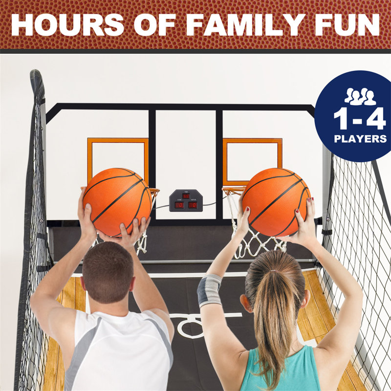 RayChee Foldable Basketball Arcade Game with 4 Balls and LED Scoring System