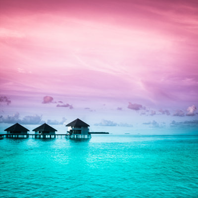 Over Water Bungalows by Fotomaximum - Wrapped Canvas Print