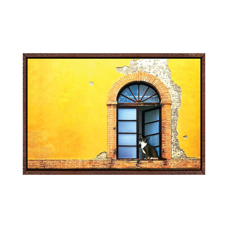 Cat In Window Of Old Building by Susan Richey - Gallery-Wrapped Canvas Giclée on Canvas, 66.04 cm H x 45.72 cm W