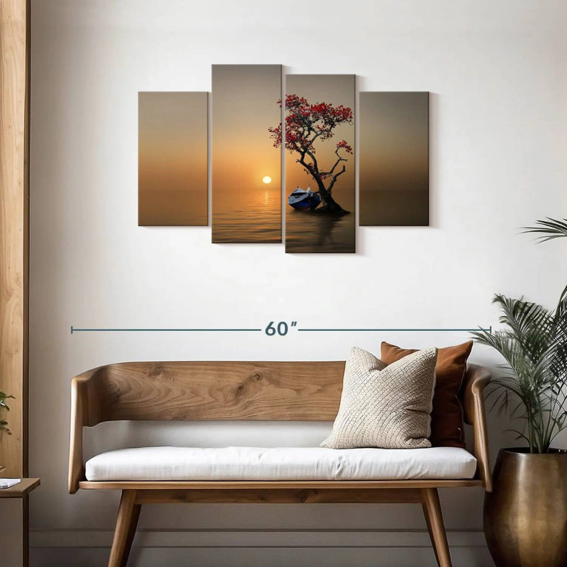 Mehar Tree Moored Boat, 27" H x 43" W