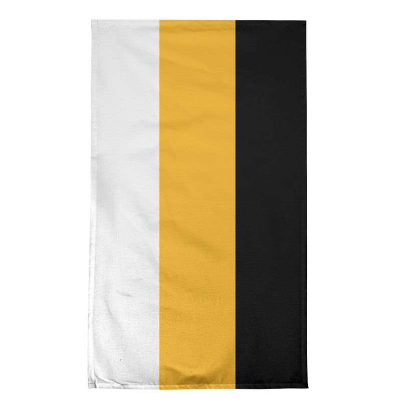 Serviette de thé hockey Anaheim, Sergé de coton, Blanc / jaune/ noir