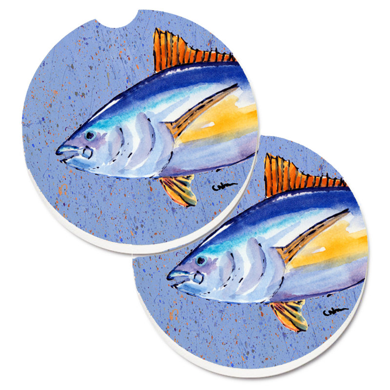 Ceramic Round 2 Piece Car Coaster Set
