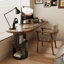 Bureaux en bois massif demi-cercle brun noisette-107971829
