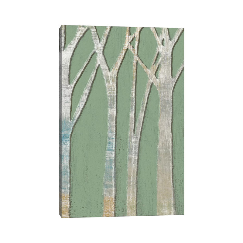 Birchline Triptych III by Jennifer Goldberger - Wrapped Canvas Painting, 20.32 cm H x 30.48 cm W