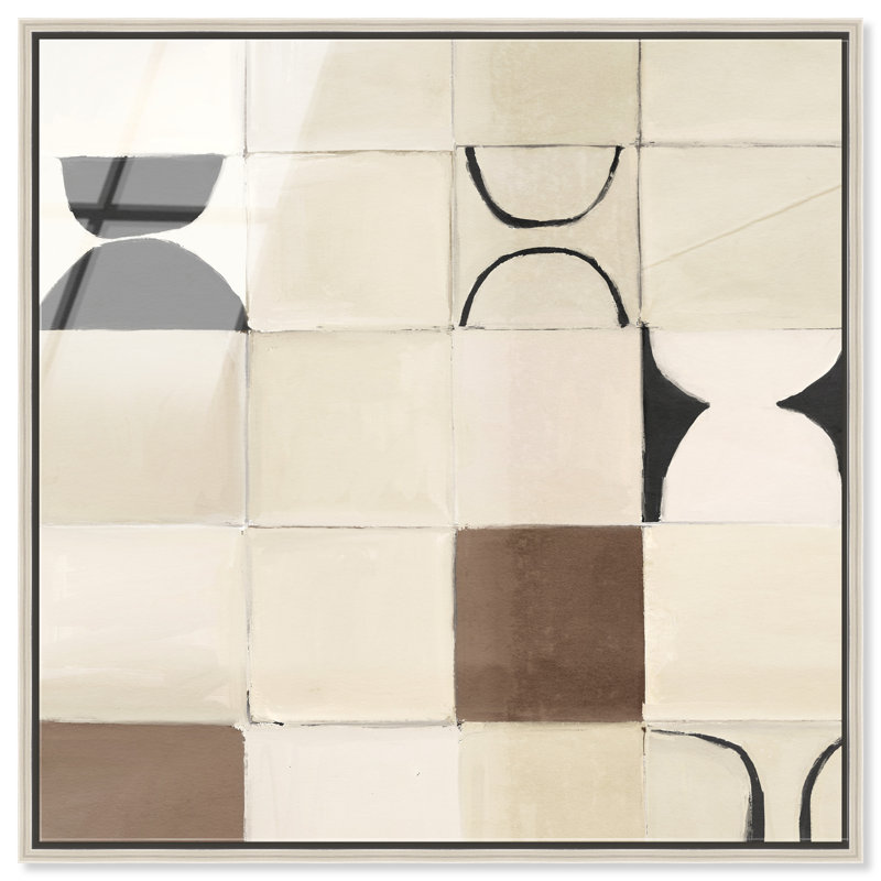 Boho Tiles Print by Oliver Gal, 13" H x 13" W, Silver Floater Frame