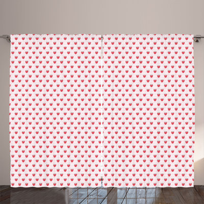 Rustic curtain, girlish pattern, seafoam pink