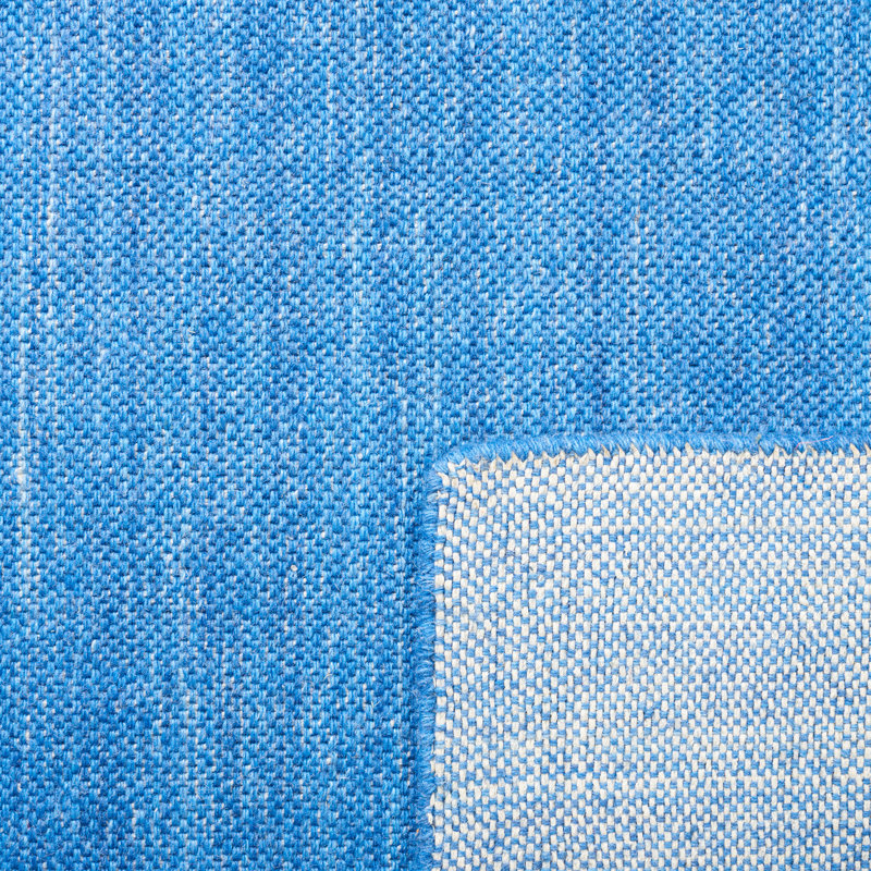 Blue Flatweave Handmade Wool Area Rug, 5' x 8'