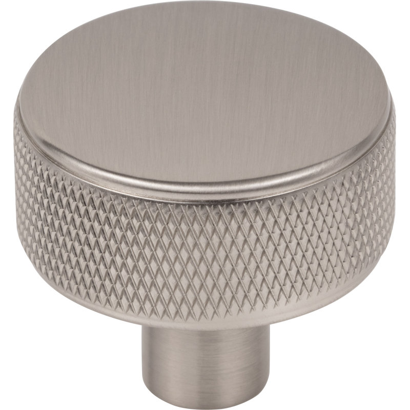 Burnham 1 1/4" Length Round Knob, Brushed Satin Nickel