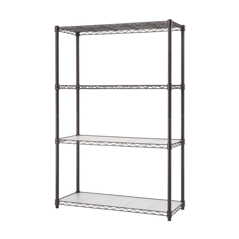 Étagère grillagée en acier à 4 niveaux TRINITY EcoStorage NSF (l 36 po x P 14 po), Bronze foncé