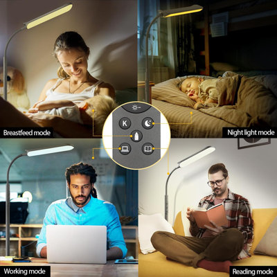 Lampe sur pied 18W à DEL avec télécommande et contrôle tactile, luminosité et température de couleur réglables, lampe de lecture pour le salon, la chambre à coucher et le bureau