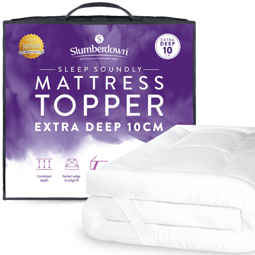 Sleep Soundly Extra Deep 10cm Mattress Topper – Ultra Plush Comfort, Breathable & Supportive Sleep Enhancer