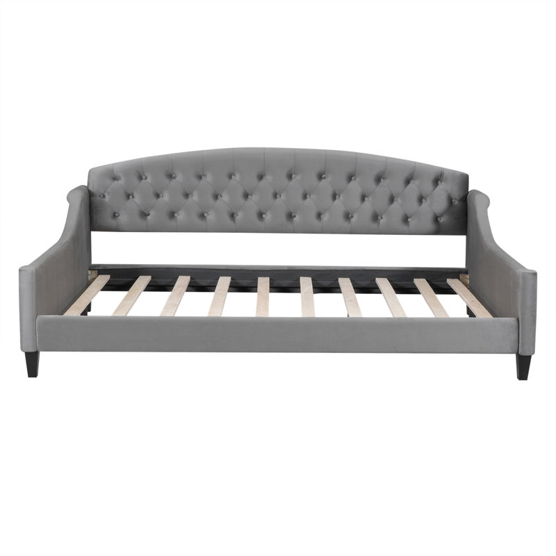 Modern Luxury Tufted Button Daybed, Gray, Full
