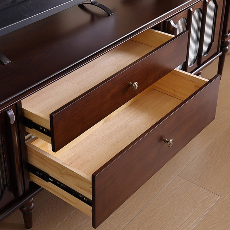 Meuble télé en bois de chêne rétro, H 24,4 po x L 86,61 po x l 15,75 po