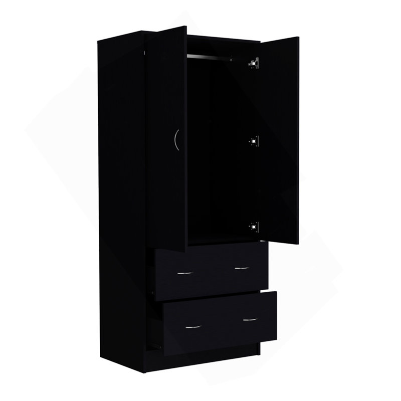 Armoire Edie, chambre à coucher, noir, Noir