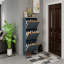Range-chaussures 3 portes en métal / rotin, moderne - standard
