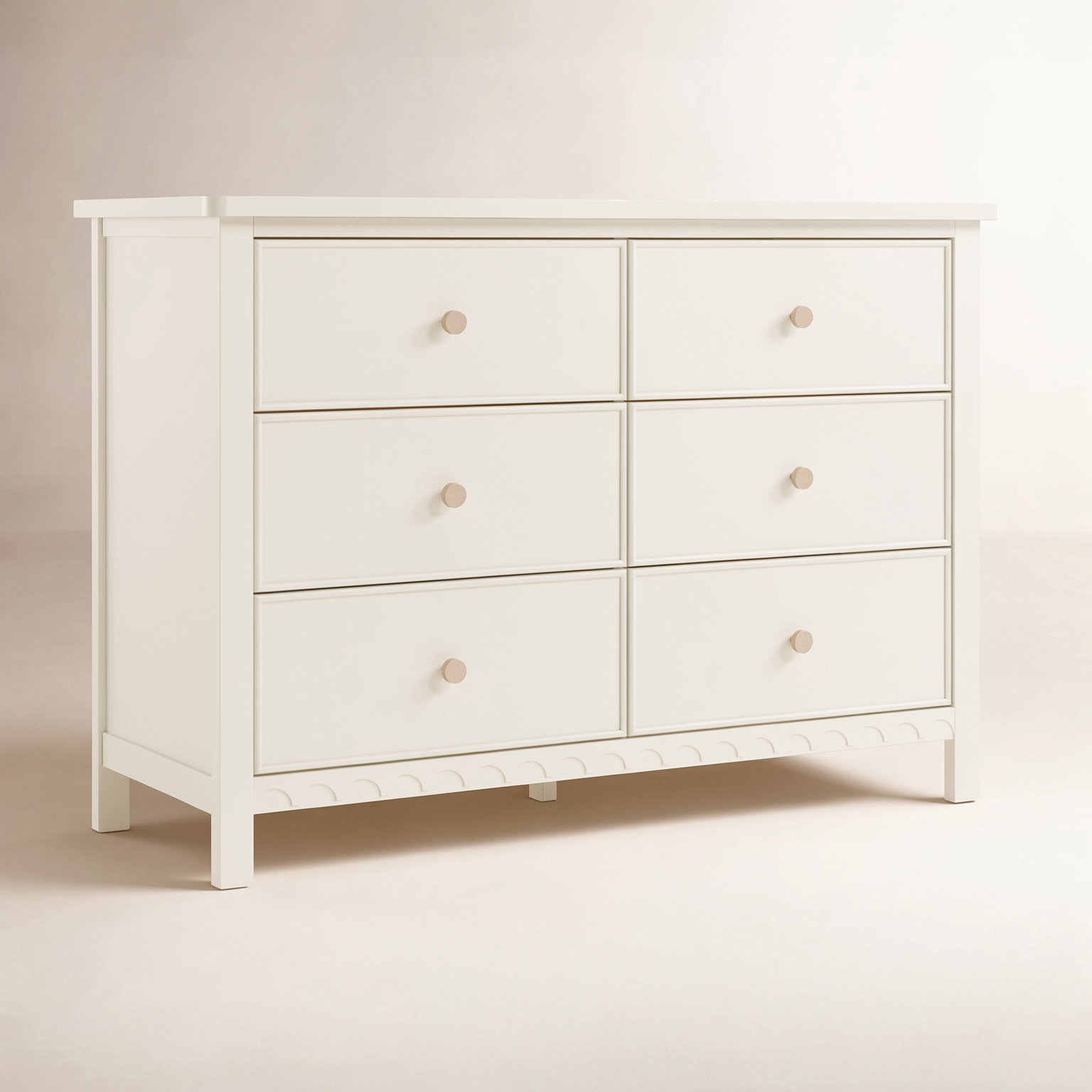 Sasha 6-Drawer Double Dresser, Frosted Oat