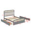 Grand lit plateforme en bois avec lit gigogne supplémentaire-771893673