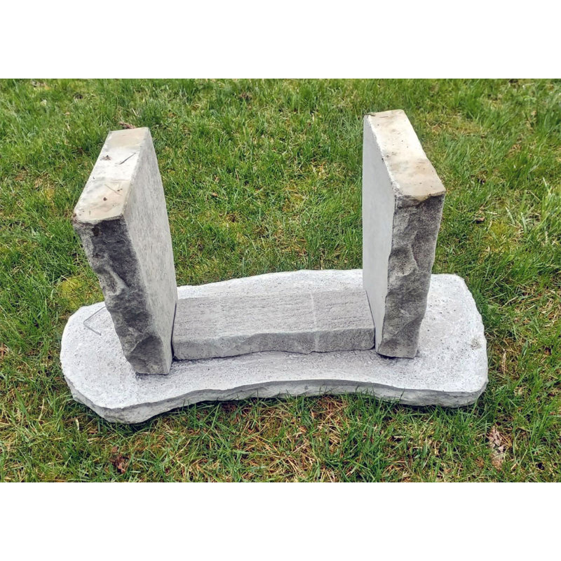 Banc de jardin en pierre / béton Giesbert Do Not Go Where the Path May plomb