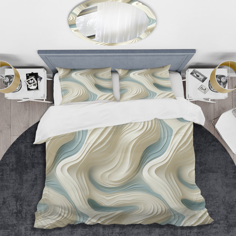 Kahraman Sculptural Simplicity - Ensemble de housse de couette abstrait - Microfibre de polyester