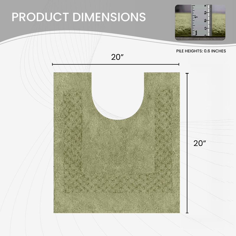 Classy Absorbent Cotton Soft Contour Rug, Green