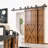 Black Rustic Arrow Design Double Track Bypass Two Door Hardware Kit( Door Not Included)-1309503781