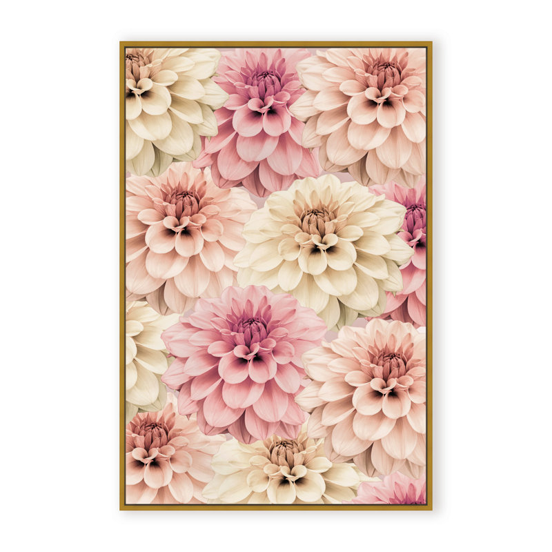 Nature Inspired Dahlia by  - Picture Frame Graphic Art on Paper, 24" H x 16" W x 1.125" D, Framed Matted Print, Beige