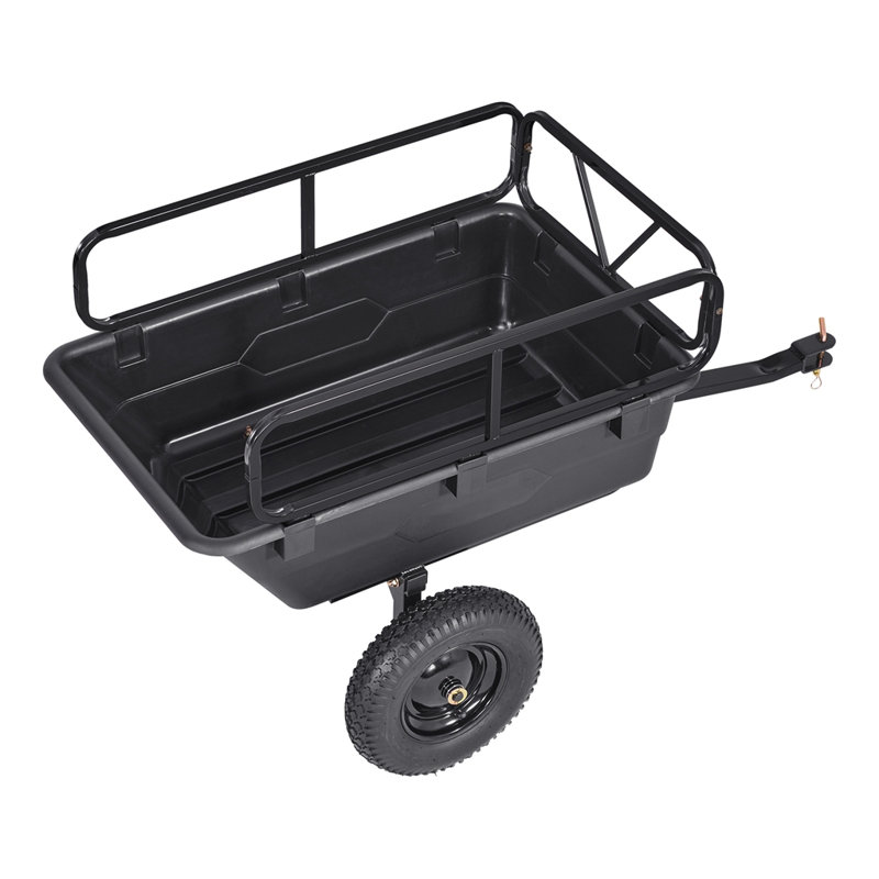 Remorque à benne basculante 500 lb Remorque de jardin en plastique Ft