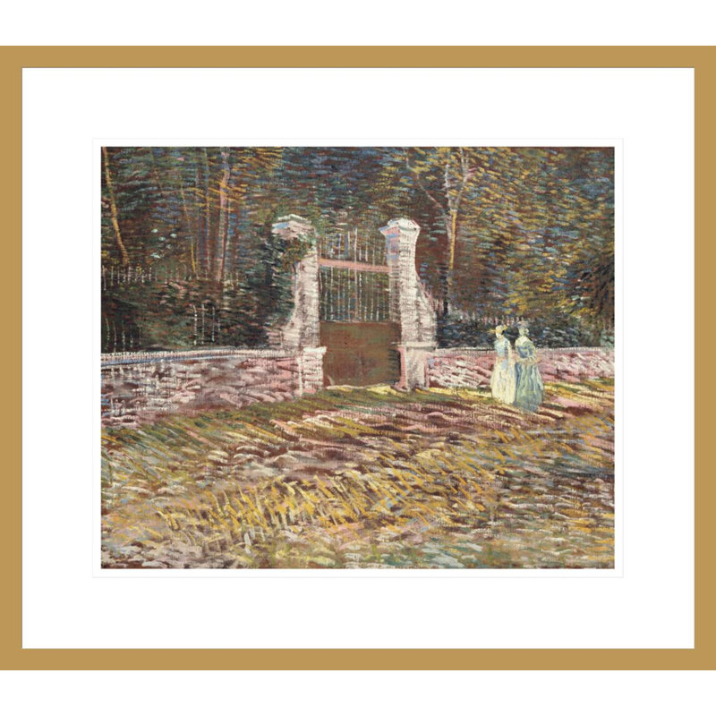 Entrée du parc Voyer-d'Argenson à Asnières par Vincent van Gogh - estampe numérique encadrée, H 17,75 po x l 20,35 po