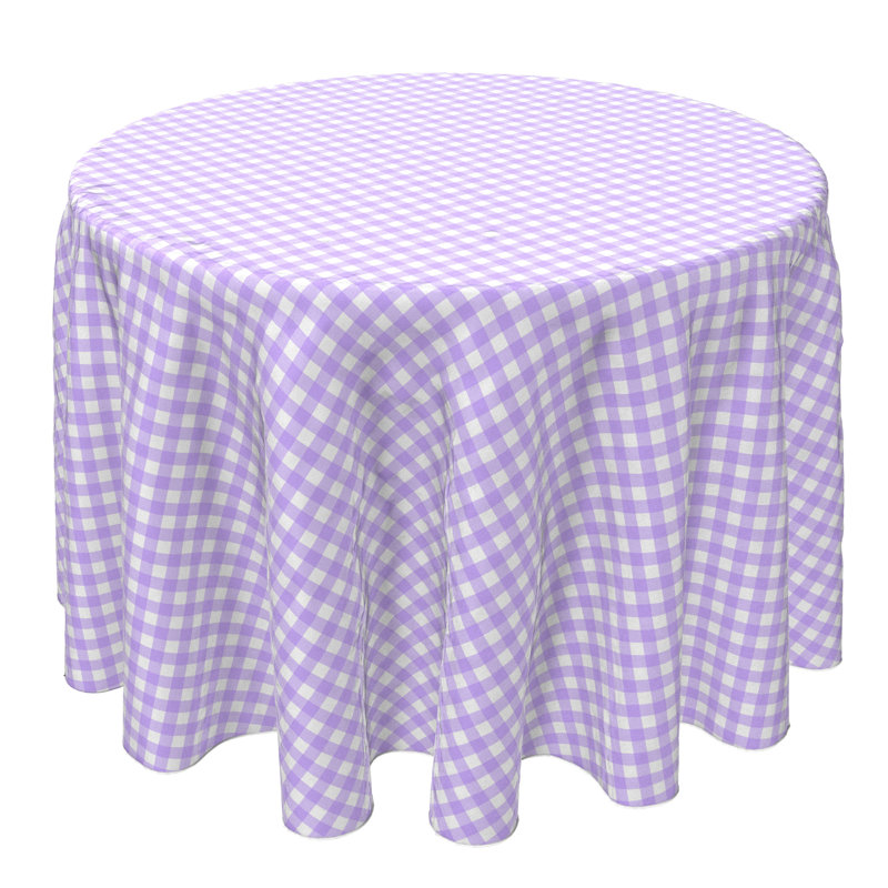 Chatherine Fabric Textile Products, Inc. Round Tablecloth, 100% Cotton, 60 Round", Plaid 4, Purple/White