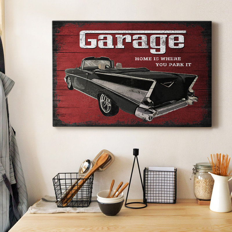 Toile tendue avec châssis The Garage Premium - prête à être accrochée, H 40 po x l 60 po