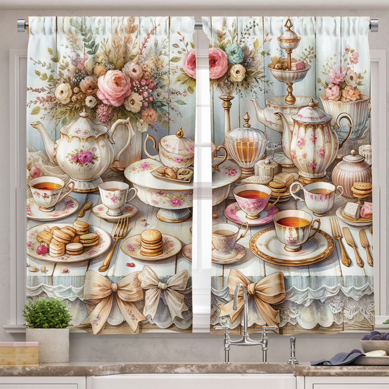 Tailored Kitchen Curtain, 55" W x 36" L