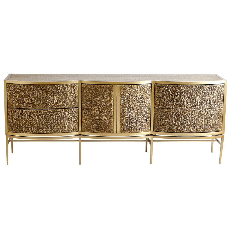 Crinkle Long Cabinet-Brass/Bronze