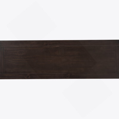 Retro Design Console Table With Two Open Shelves, Pine Solid Wood Frame And Legs For Living Room (Espresso+Beige)