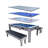 Rack Luxor 7.5-Foot 4-In-1 Multi-Game Swivel Billiard/Pool Table (Blue Felt With 2 Bench)