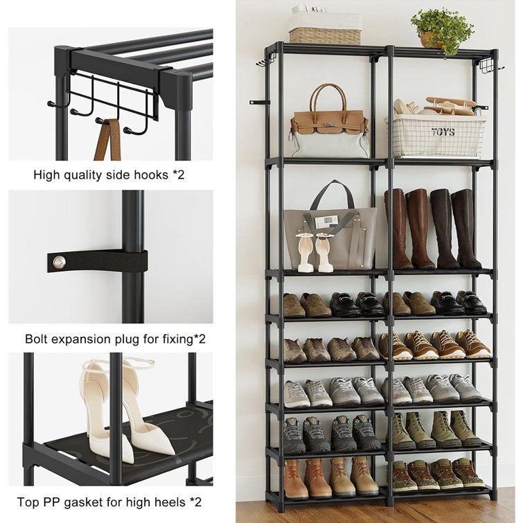 32 Pair Shoe Rack (Set of 2) Rebrilliant Finish: Black