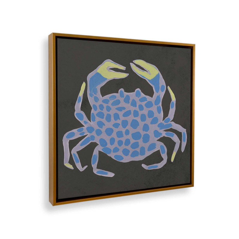 «Party Crab II» par June Erica Vess, reproduction d'art sur toile, H 12 po x l 12 po, Doré